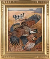 PAINTING OF A SETTER AND TWO B