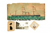 PAINTING OF A SHIP AND PORTRAI