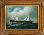 PAINTING OF A STEAM/SAIL SHIP