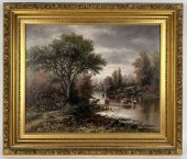 PAINTING OF COWS IN A STREAM 1
