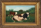 PAINTING OF COWS IN A FIELD DA
