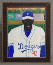 Painting of Jackie Robinson (D