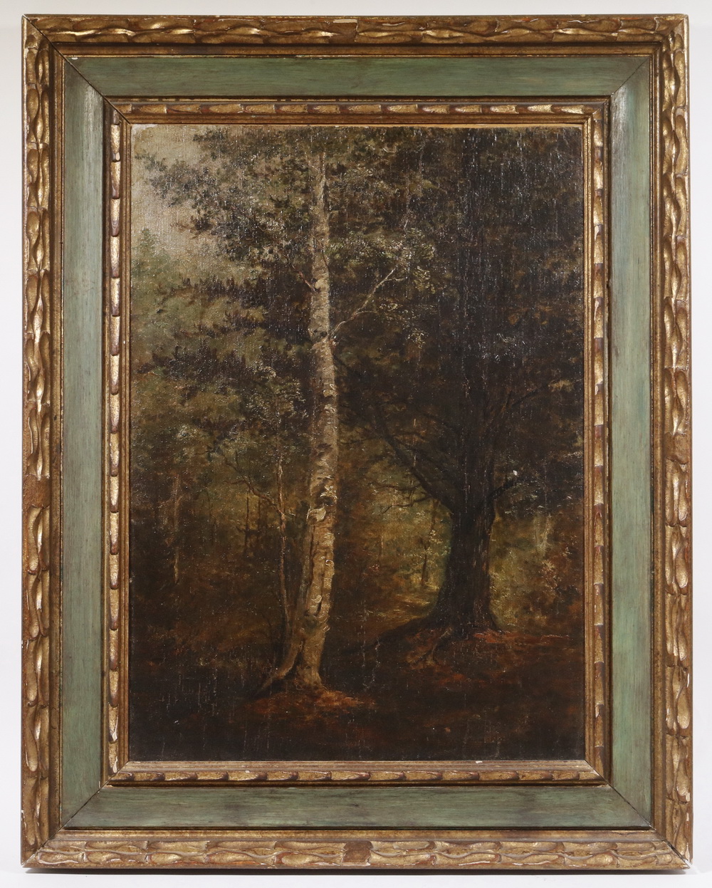 PAINTING OF TREES Forest Scene, oil