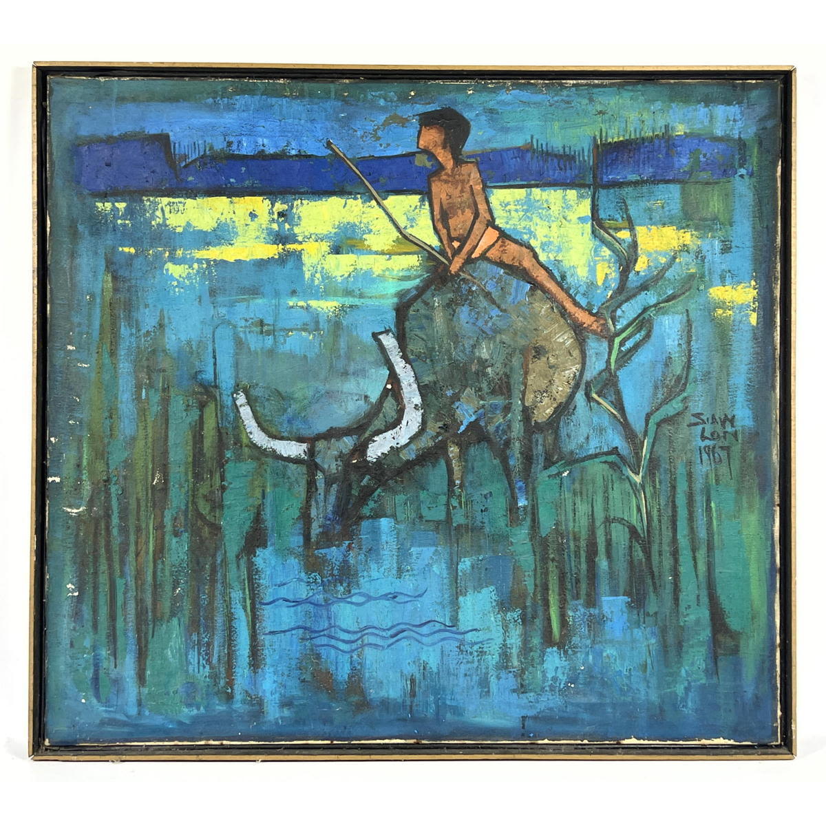 Painting of Water Buffalo. On