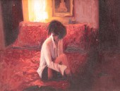 PAINTING OF WOMAN DRESSING SIG
