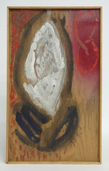 Painting oil on board abstract by