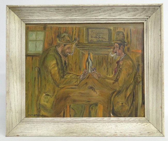 Painting oil on board signed