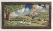 Painting oil on canvas castle