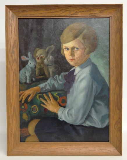 Painting oil on canvas child with