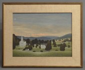 Painting oil on canvas village