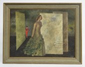 Painting oil on masonite abstr