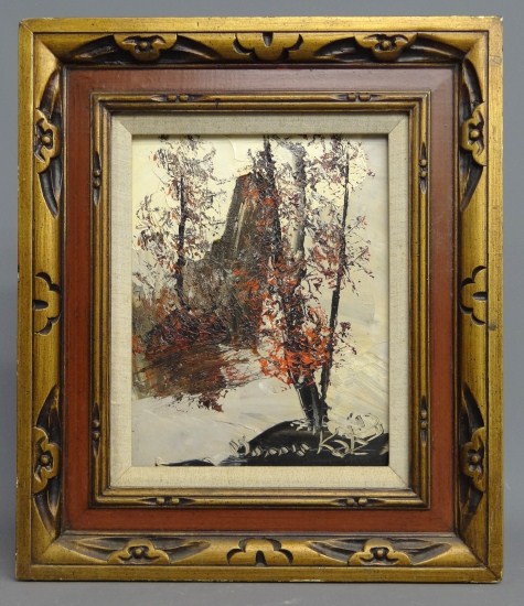 Painting oil on masonite signed
