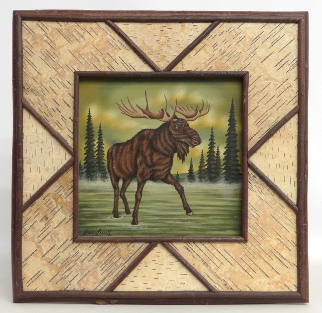 Painting oil on panel Adirondack