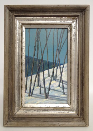 Painting oil on panel trees