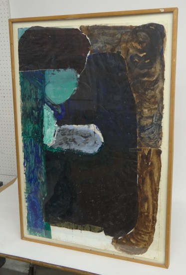 Painting oil on paper abstract