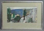 Painting oil on paper abstract