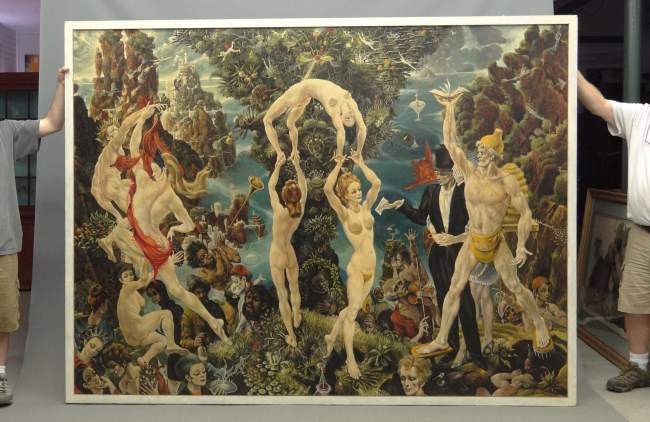 Painting oil on wood panel titled