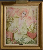 PAINTING ON CANVAS BEAR BREAST