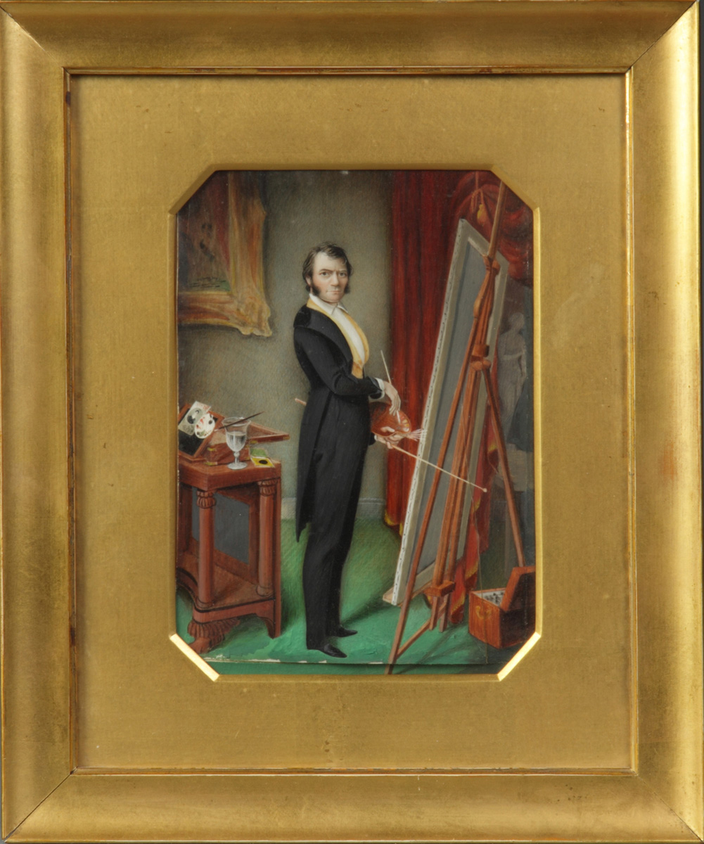 Painting on Ivory of young artist