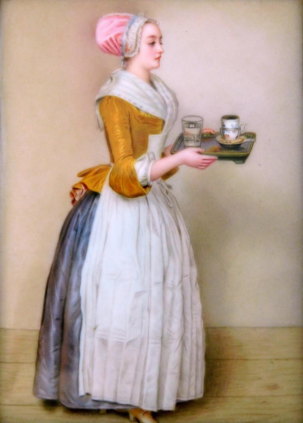 PAINTING ON PORCELAIN PLAQUE,