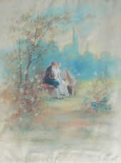 PAINTING ON SILK LOVERS IN GAR