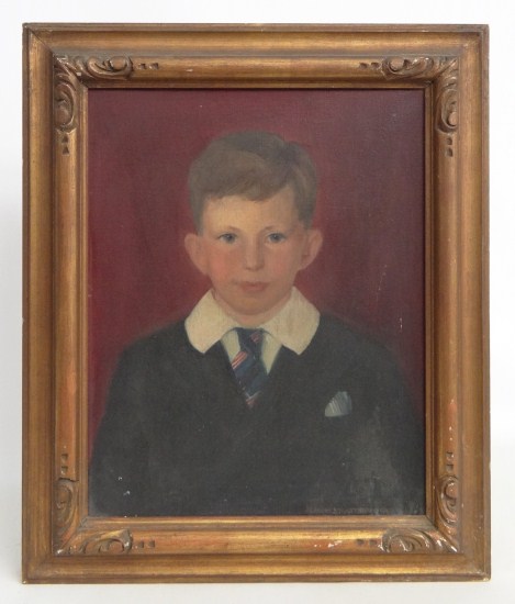 Painting portrait of a boy signed