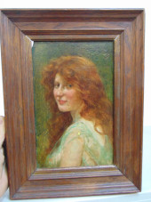 PAINTING, PORTRAIT YOUNG GIRL,