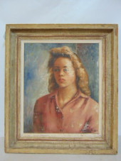 PAINTING, PORTRAIT YOUNG WOMAN