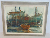 PAINTING, "RAIN IN GLOUCESTER"