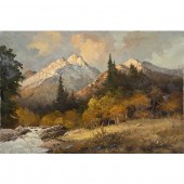 PAINTING, ROBERT WOOD, TETONS