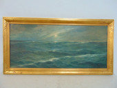 PAINTING, SEASCAPE UNDER MOONL
