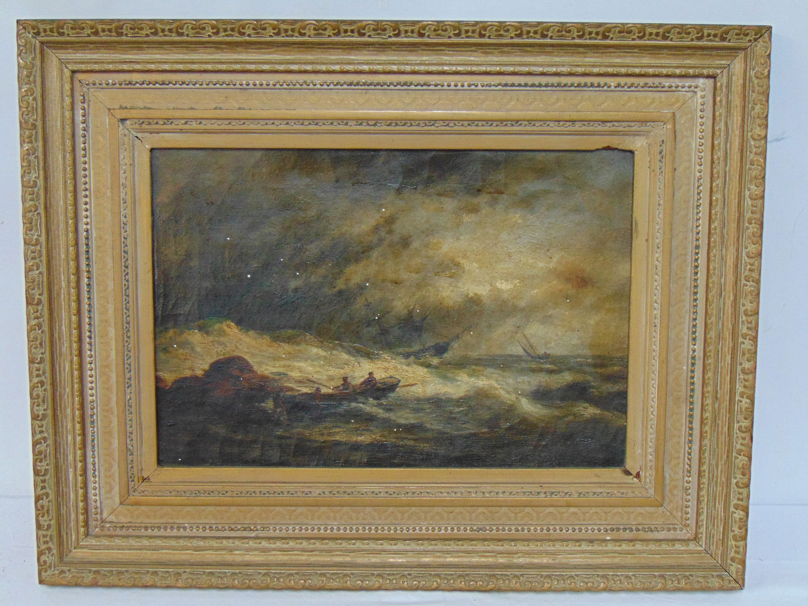 PAINTING, SHIPWRECK SCENE, SIGNED
