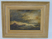 PAINTING, SHIPWRECK SCENE, SIG