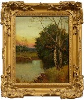 Painting signed "F. Hodge", la