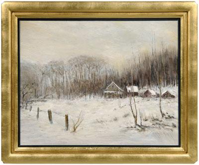 Painting signed S. Bruner, farm