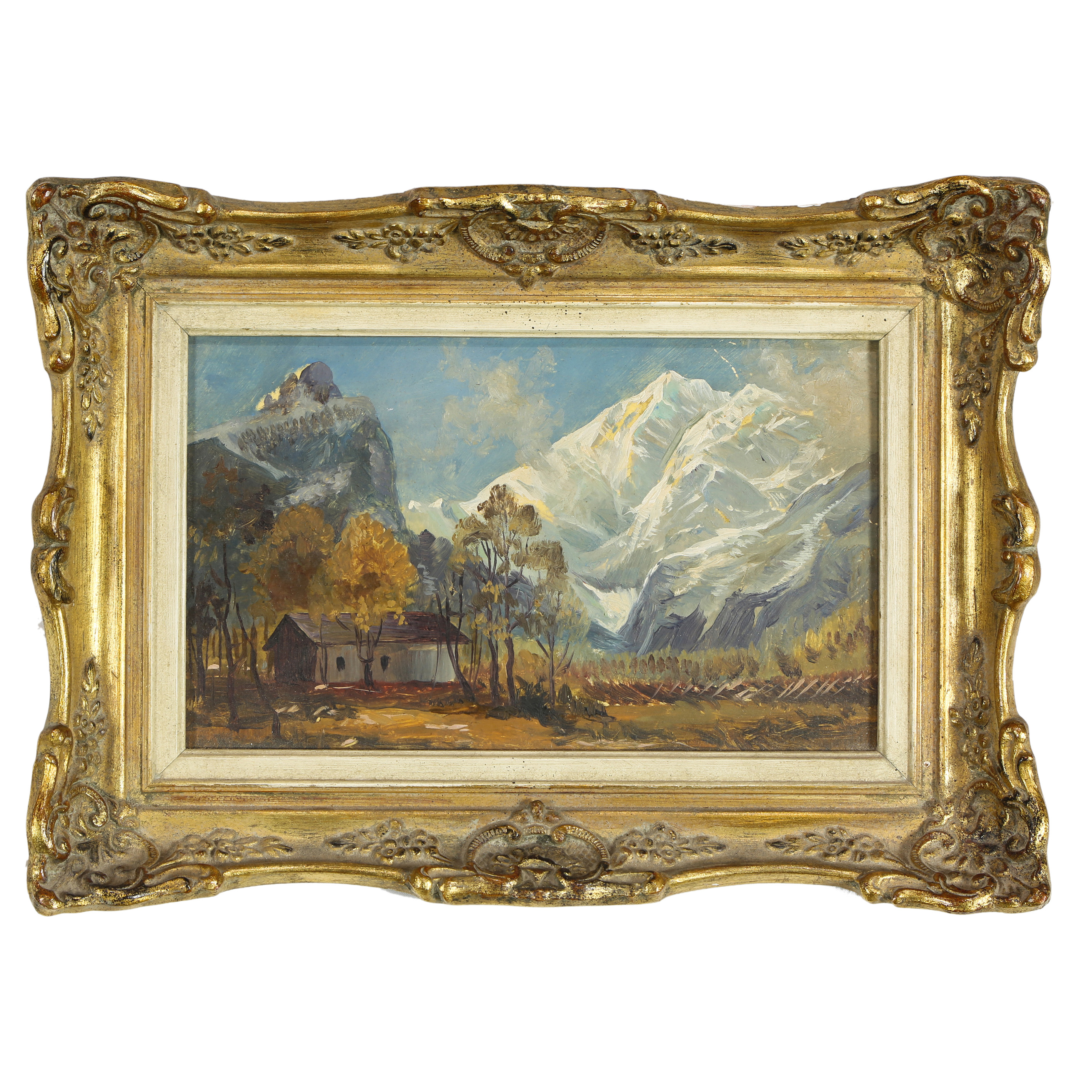 PAINTING, SNOW CAPPED MOUNTAIN