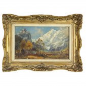 PAINTING, SNOW CAPPED MOUNTAIN