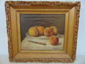 PAINTING, STILL-LIFE WITH PEAC