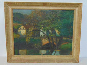 PAINTING, STONE BRIDGE OVER ST