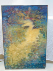 PAINTING, "STORM AS HE WALKS",