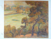 PAINTING, SUSPENSION BRIDGE OV