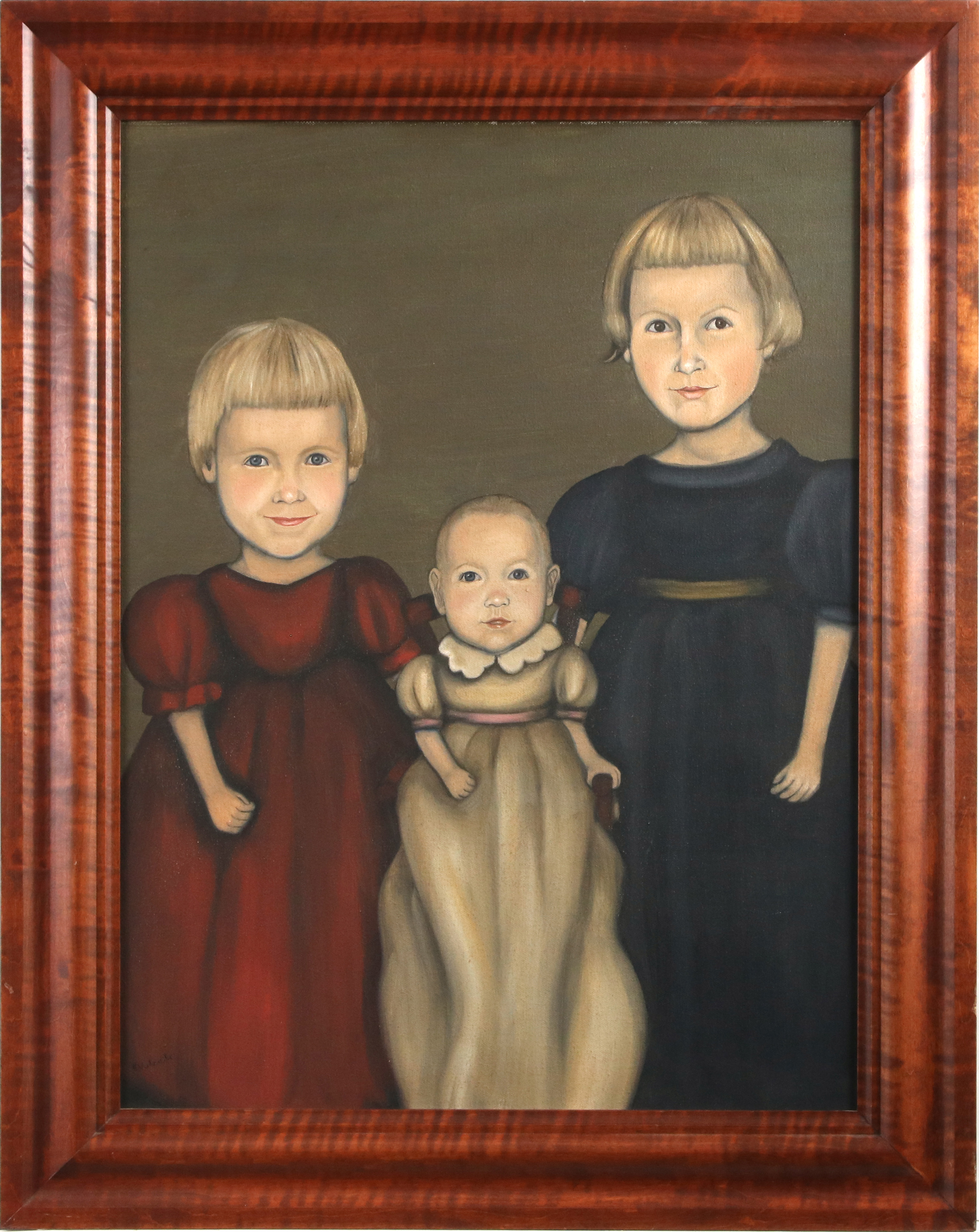 PAINTING, THREE CHILDREN American