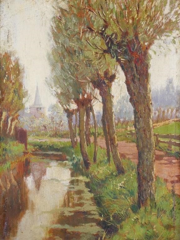PAINTING: UNSIGNED COUNTRY ROAD &