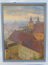 PAINTING, VIEW OF PRAGUE, RICH