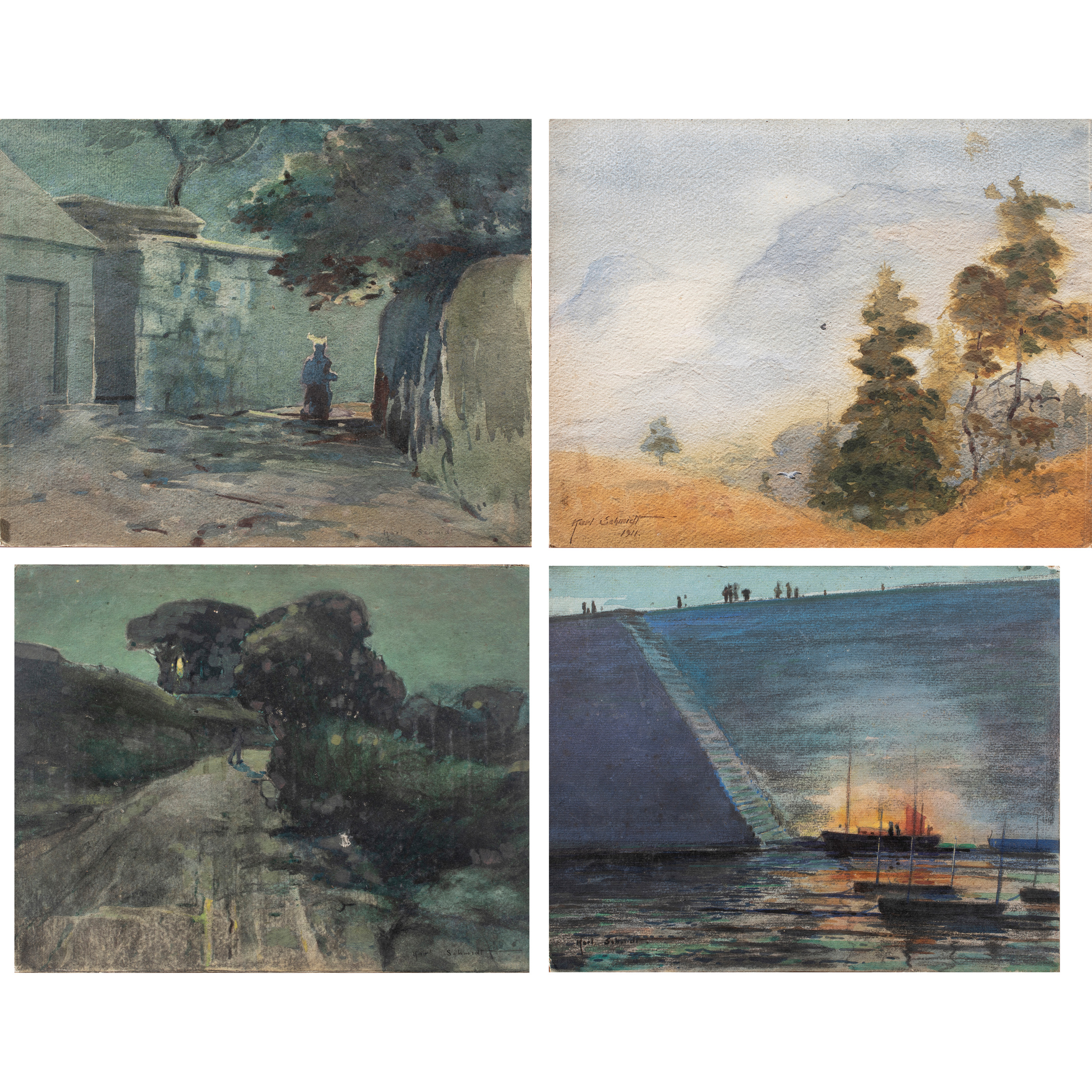 PAINTINGS, KARL SCHMIDT (lot of