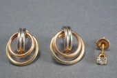 PAIR 14-KARAT TRI-COLOR GOLD P