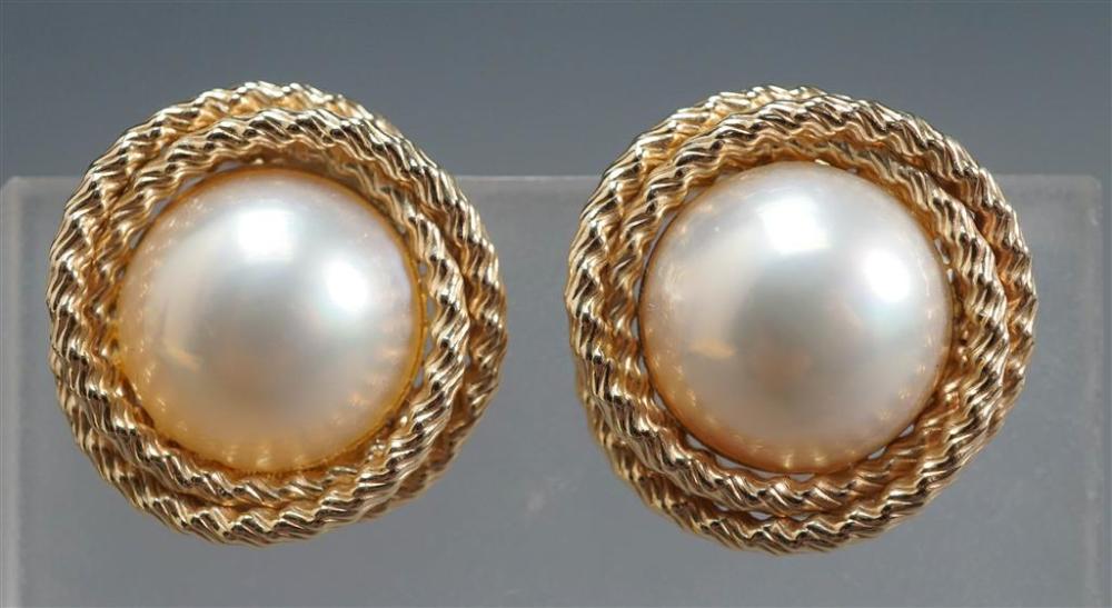 PAIR 14-KARAT YELLOW-GOLD AND