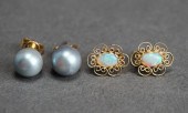 PAIR 14-KARAT YELLOW-GOLD AND