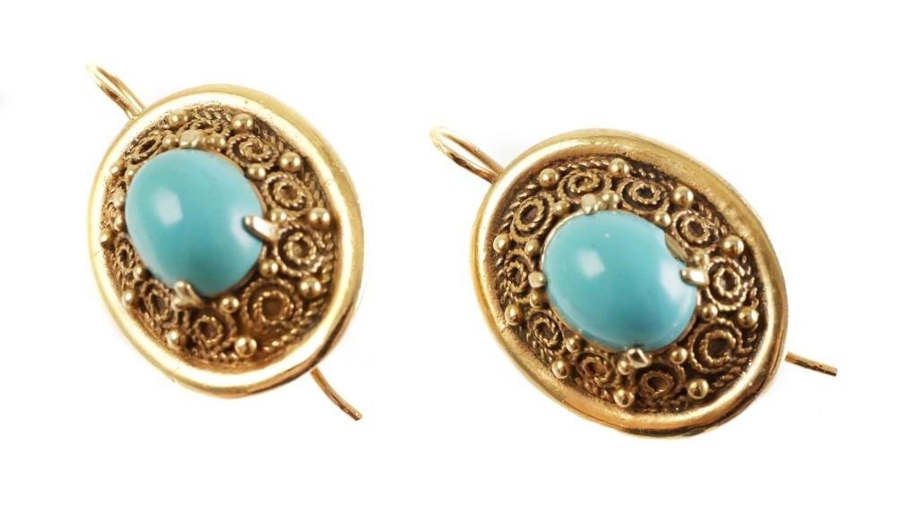 PAIR 14K SLEEPING BEAUTY