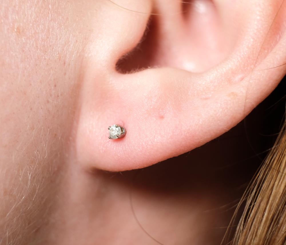 PAIR, 14K WHITE GOLD .1CTW
